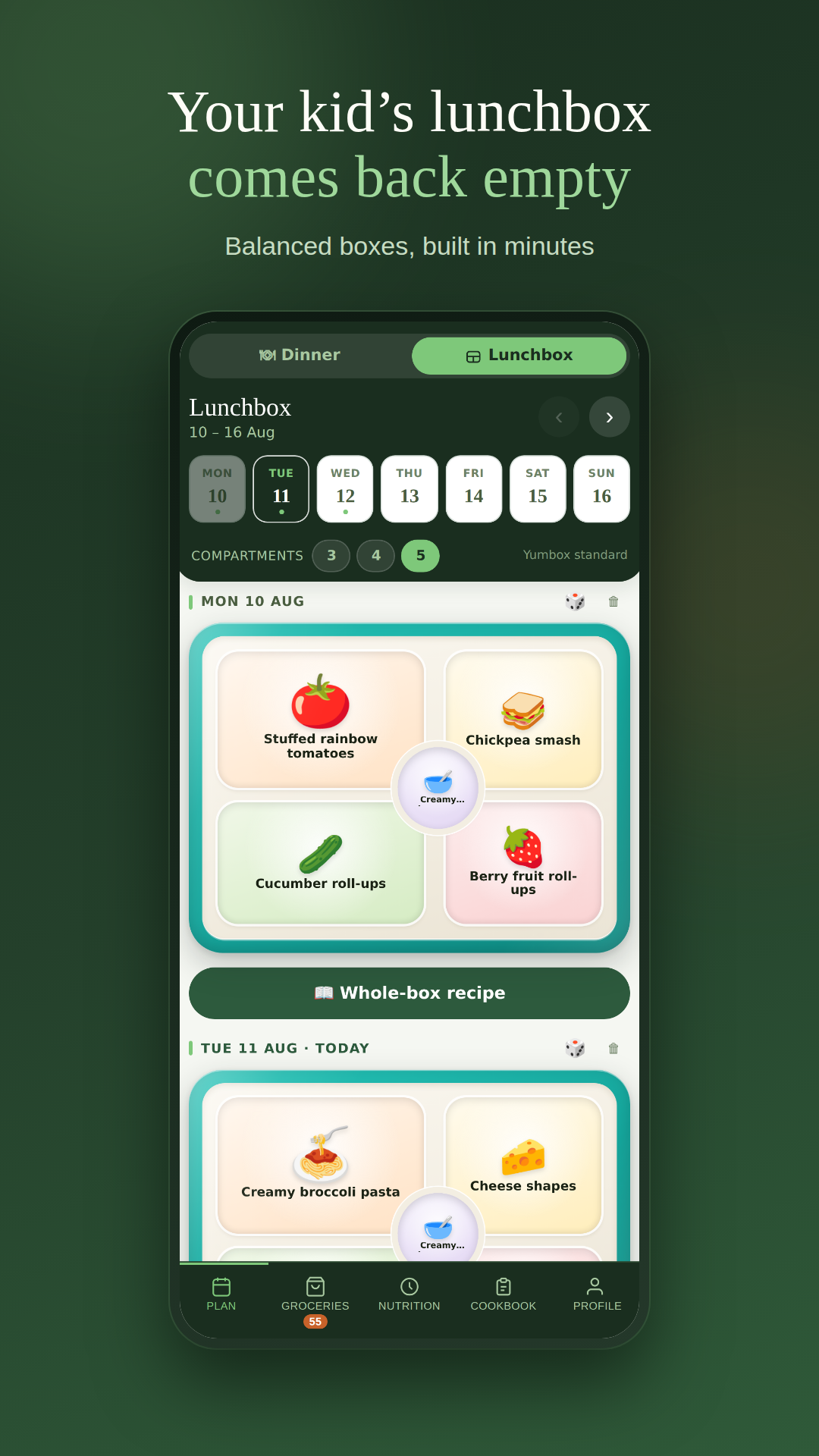 Lunchbox planning